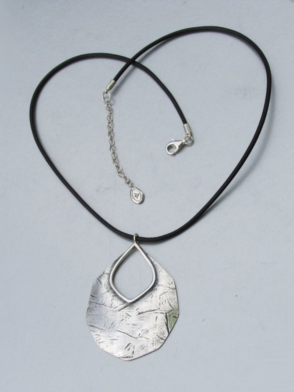 Retired SILPADA Badge of Beauty Sterling Silver Pendant Cord Necklace N3089